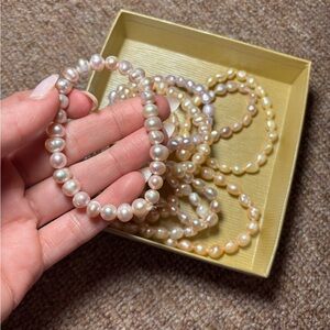 Freshwater Pearl Stretch Bracelet - Pink Pearl